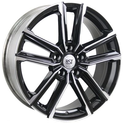Диски RST R078 7 х 18 5*114,3 Et: 38 Dia: 67.1 черный с проточкой глянцевый