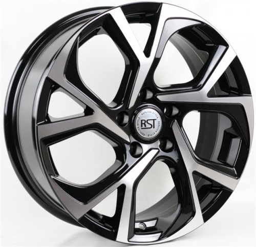 Диски RST R087  6.5 х 17 5*114,3 Et: 37 Dia: 66.6 черный с проточкой глянцевый