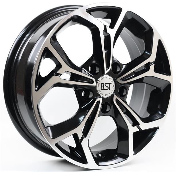 Диски RST R016 6 х 16 5*114,3 Et: 43 Dia: 67.1 черный с проточкой глянцевый