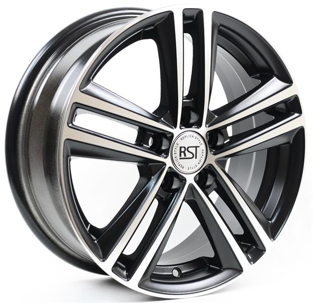 Диски RST R025 6 х 15 5*100 Et: 40 Dia: 57.1 черный с проточкой глянцевый