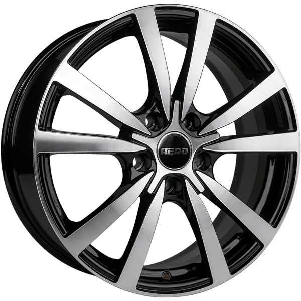 Диски AERO V2107 7 х 17 5*114,3 Et: 45 Dia: 67.1 черный с проточкой глянцевый