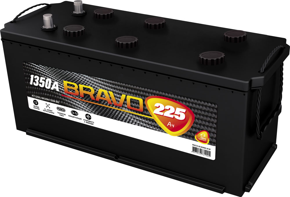 Аккумулятор AKOM BRAVO EURO 6CT - 225 о.п.