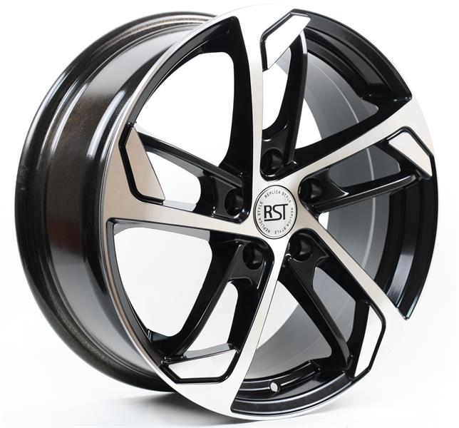 Диски RST R037 7 х 17 5*114,3 Et: 45 Dia: 60.1 черный с проточкой глянцевый