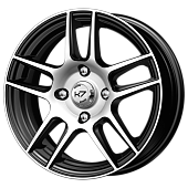 Диски AERO A1605 6 х 15 4*100 Et: 50 Dia: 60.1 черный с проточкой глянцевый