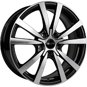 Диски AERO V2107 7 х 17 5*114,3 Et: 35 Dia: 60.1 черный с проточкой глянцевый