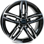 Диски AERO V2184 6 х 16 5*114,3 Et: 43 Dia: 67.1 черный с проточкой глянцевый